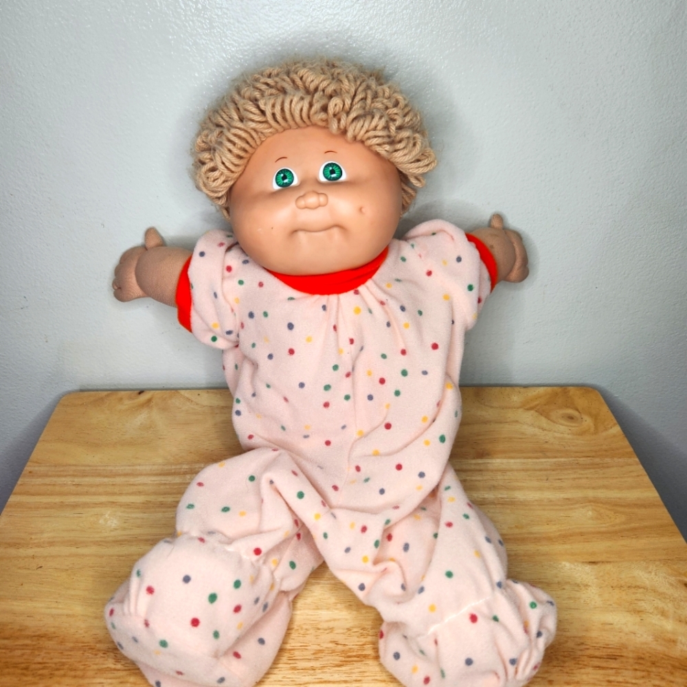 Cabbage Patch Kids Doll Vintage 1978 1982 Xavier Roberts Signature Green Eyes...